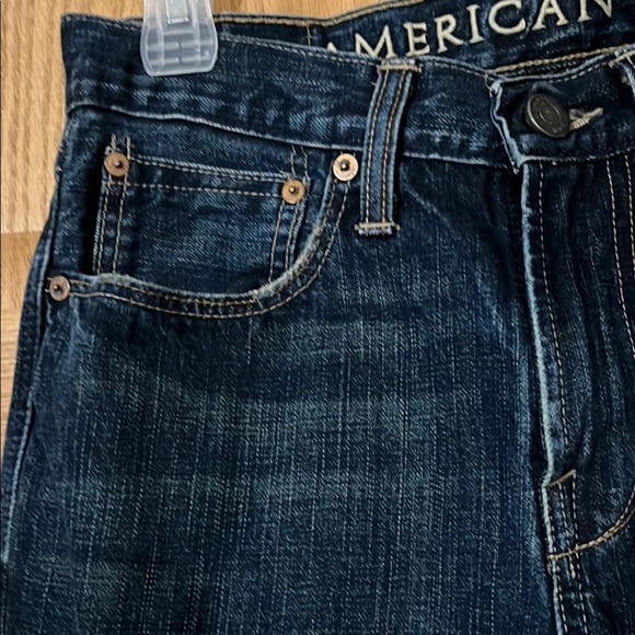American Eagle Outfitters Blue Low Rise Boot Cut Distressed Denim Jeans - Picture 4 of 10